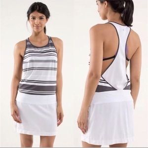 Lululemon blissed out dress size 6 white striped